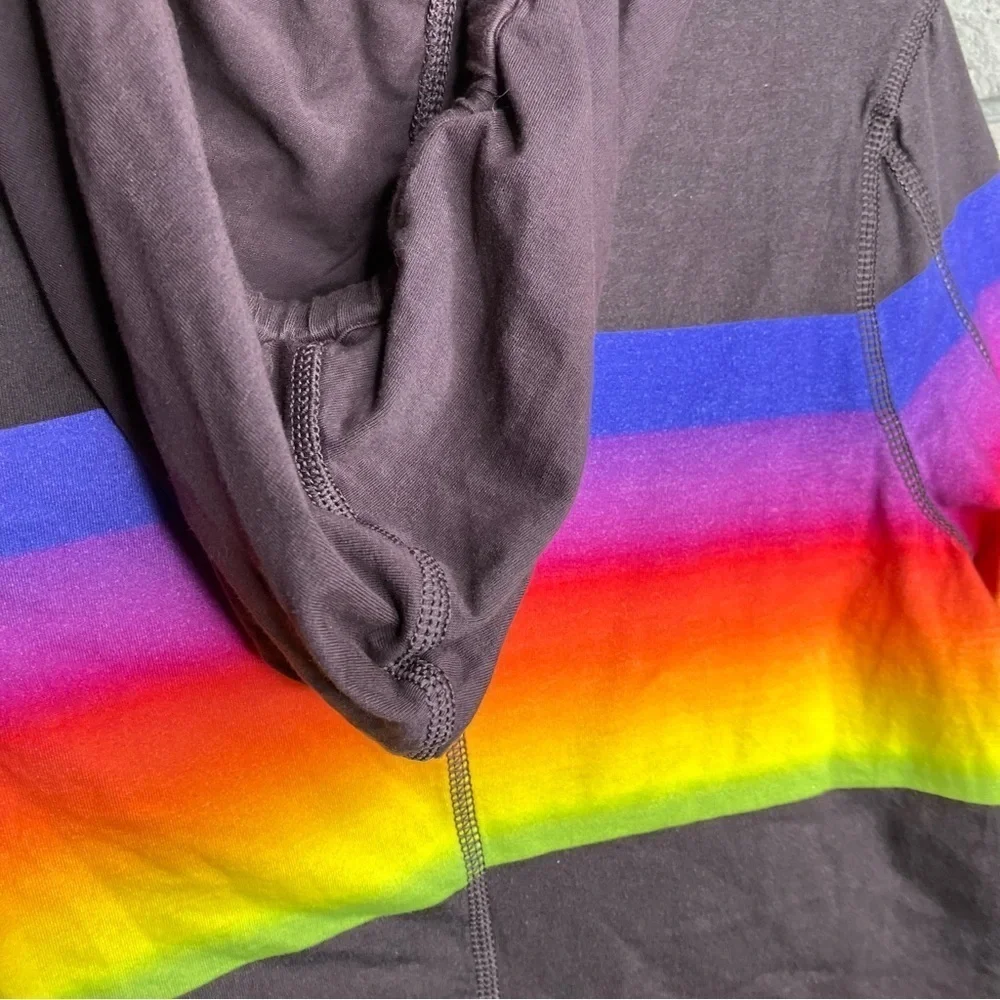 Free People Huddle Rainbow Hooded Long Sleeve Hoodie